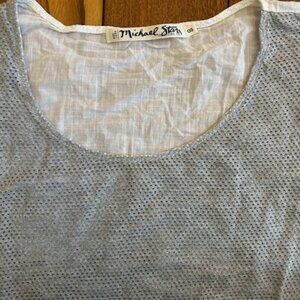 Michael Stars grey open weave long tunic with linen back